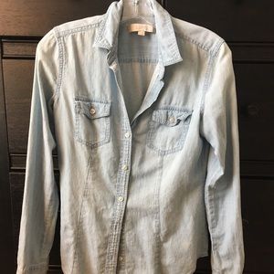 Chambray denim shirt size small LOFT